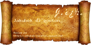 Jakubek Ágoston névjegykártya